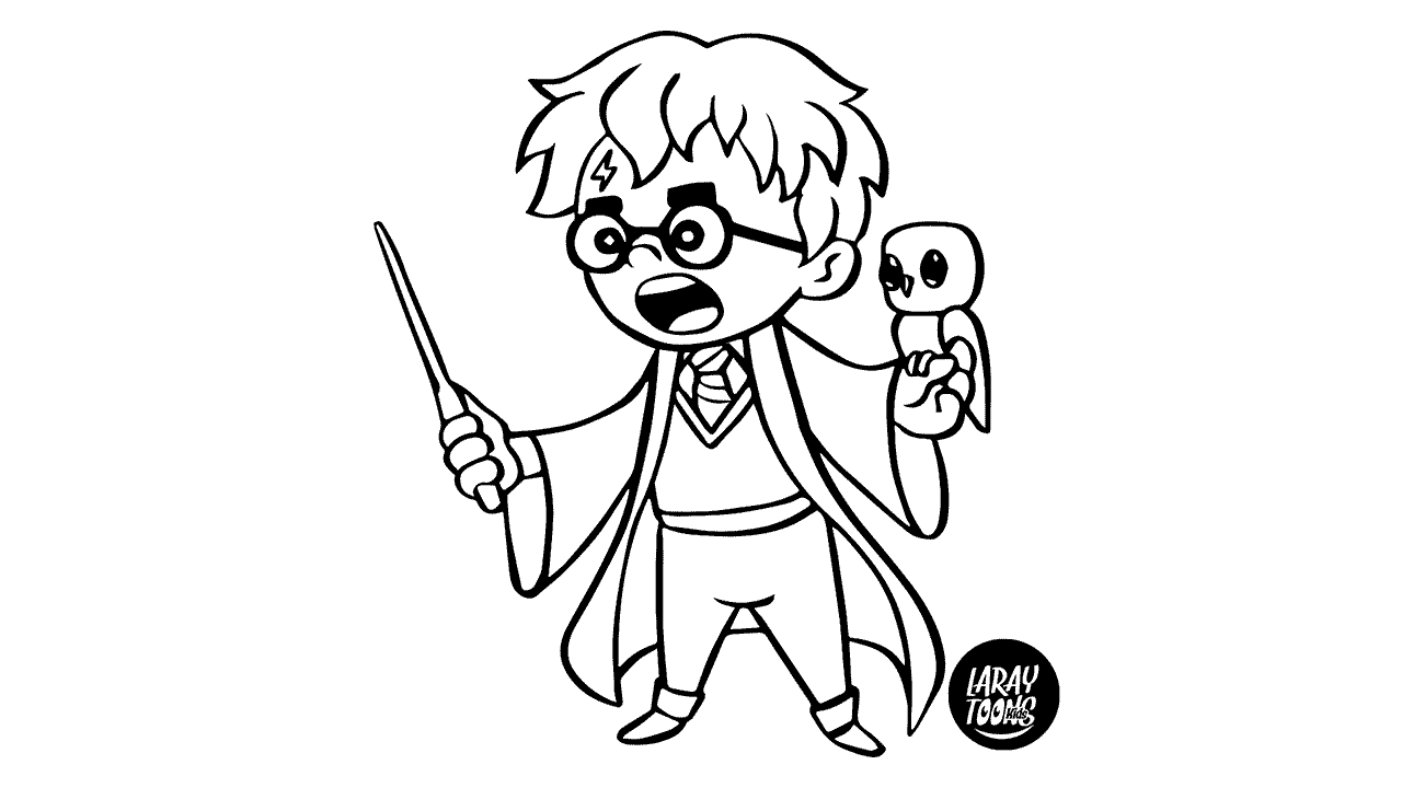 Harry Potter estilo Chibi para Colorear - Dibujando con LarayToons