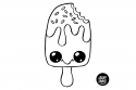 dibujo helado kawaii colorear