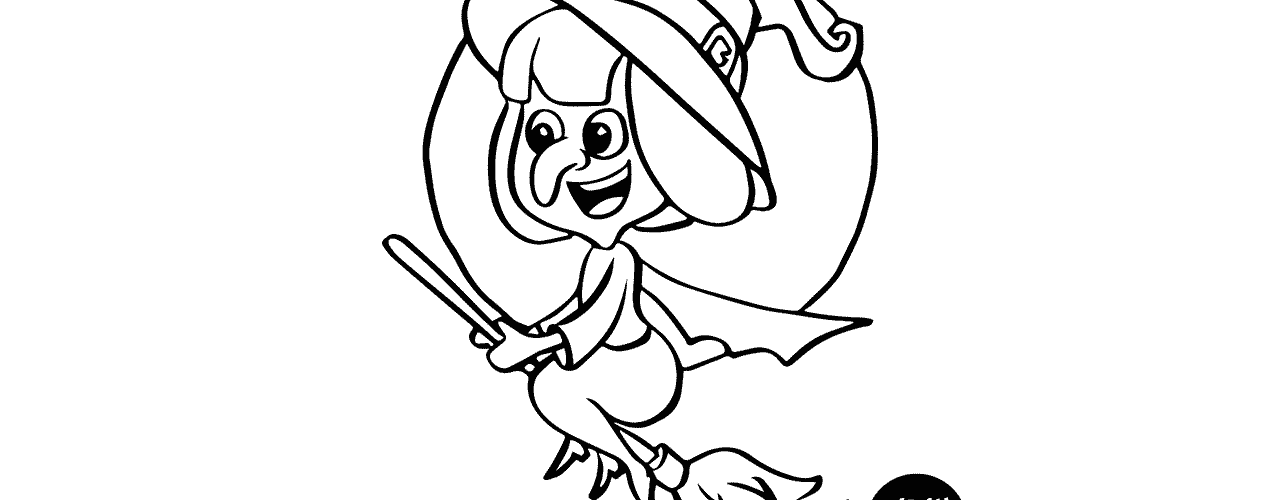 Bruja de Halloween para Pintar y Colorear - Dibujando con LarayToons Bruja de Halloween para Pintar y Colorear - Dibujando con LarayToons