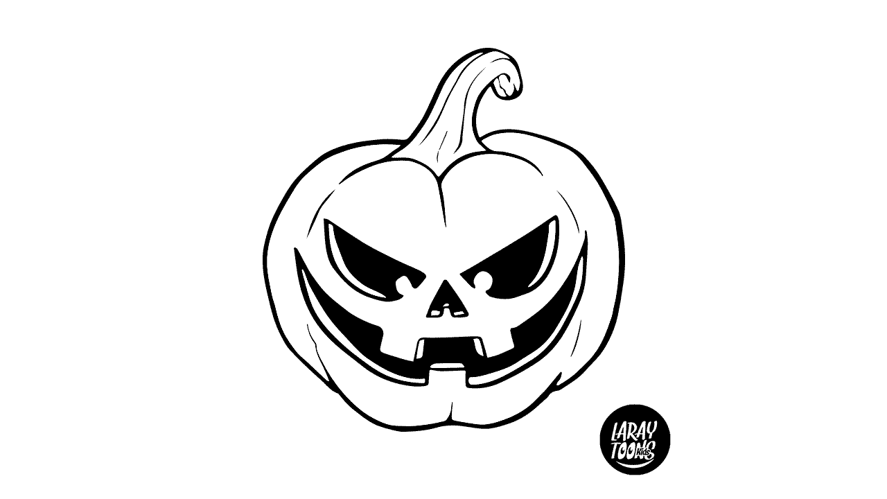 Calabaza de halloween para colorear dibujando con laraytoons