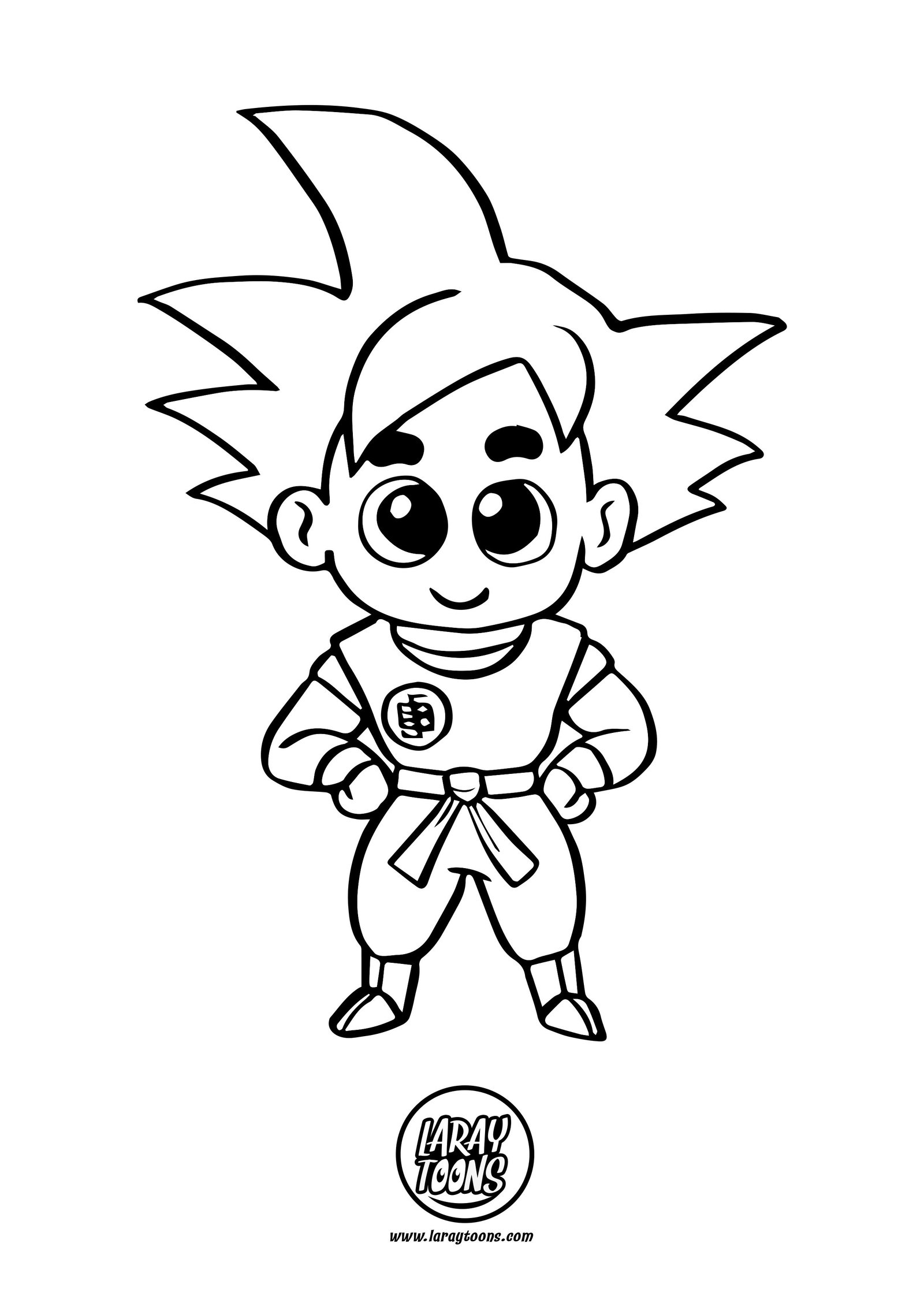 Goku Chibi para Colorear - Dibujando con LarayToons